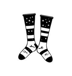 Sock Icon Hand Draw Black Colour Cloth Winter