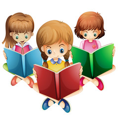 Three Girls Reading Books