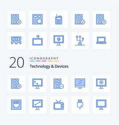 20 Devices Blue Color Icon Pack Like Stream Mac