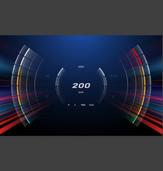 Digital Speedometer With Motion Effect Background