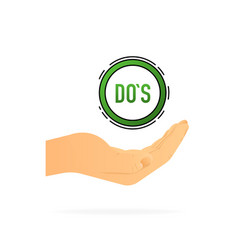 Hand Holding Dos Sign Realistic White