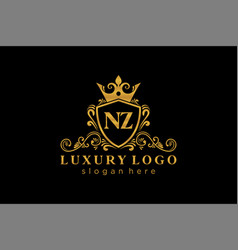 Initial Nz Letter Royal Luxury Logo Template