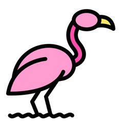 Wild Flamingo Icon Flat