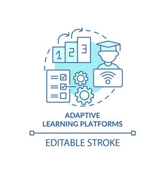 Adaptive Learning Platforms Blue Concept Icon