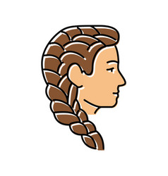 French Braid Hairstyle Female Color Icon