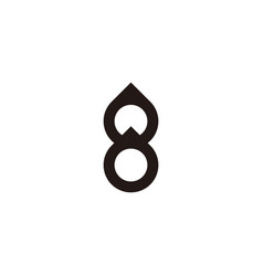 Number 8 Two Fires Geometric Symbol Simple Logo