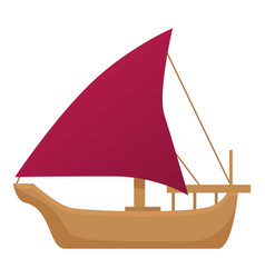 Qatar Wooden Ship Icon Cartoon Festival