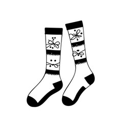 Sock Icon Hand Draw Black Colour Cloth Winter