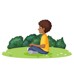 A Male Teen Doing Meditation