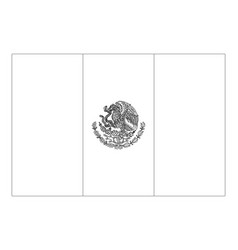 Black Outline Flag Of Mexico