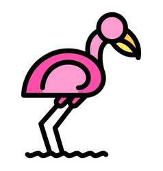 Leg Flamingo Icon Flat