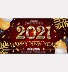 Happy New Year 2021 With Gold And Silver Text