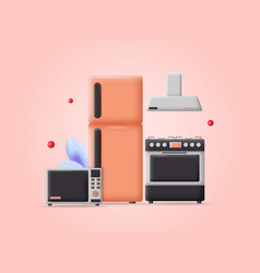 Kitchen Room Home Appliance 3d Household