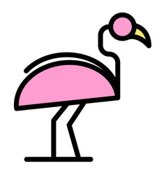 Lake Flamingo Icon Flat