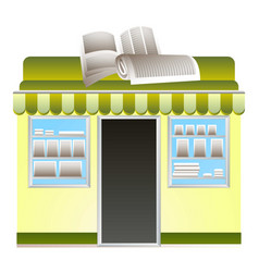 Newspaper Kiosk Icon Cartoon Style