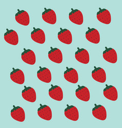 Regular Patterns Red Strawberries Over Blue