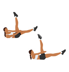 Woman Doing Side Crunch Leg Raise Exercise