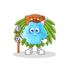 Cotton Candy Tribal Man Mascot Cartoon