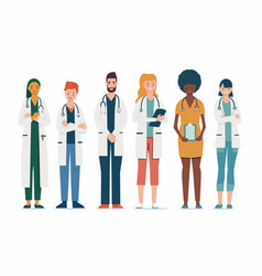 Diverse Group Cartoon Medical Professionals