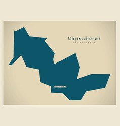 Modern Map - Christchurch District Uk