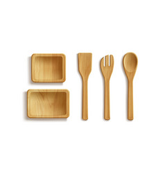 Wood Kitchen Ware For Food Cooking And Eating