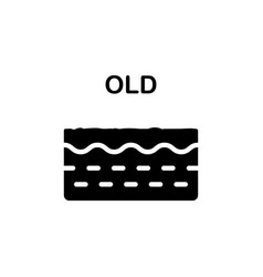 Old Skin Silhouette Icon Dermis Structure Of Aged