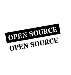 Open Source Black Rubber Stamp On White