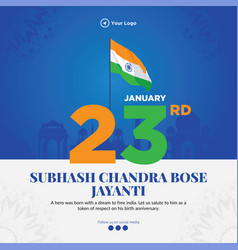 Subhash Chandra Bose Jayanti Banner Design