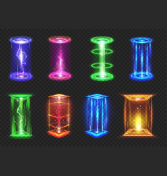 Futuristic Game Neon Portal Realistic Gates Light