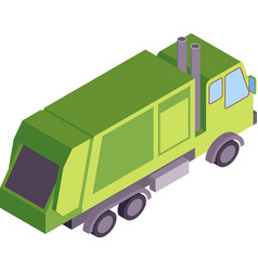 Sanitation Truck Isometric Composition