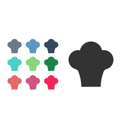 Black Chef Hat Icon Isolated On White Background