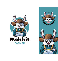 Rabbit Farmer Mascot Logo Design