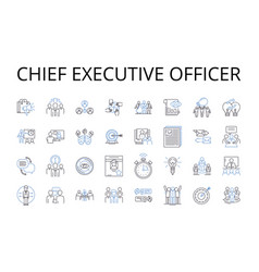 Chief Executive Officer Line Icons Collection