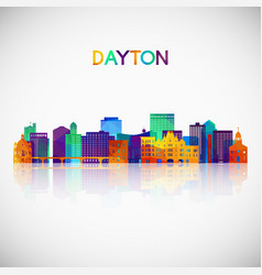 Dayton Oh Skyline Silhouette In Colorful