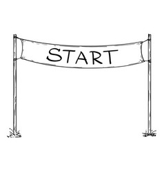 Hand Drawn Start Race Or Circuit Starting Line