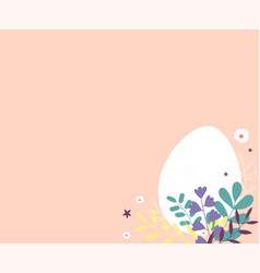 Happy Easter Banner With Egg Flowers