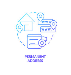 Permanent Address Blue Gradient Concept Icon