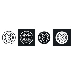 Tire Liner And Solid Icon Set In Black Color