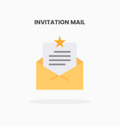 Invitation Mail Icon Flat