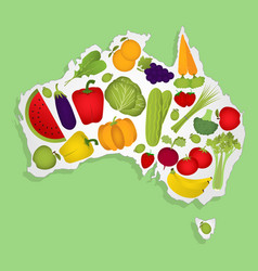 Map Australia With Fruits