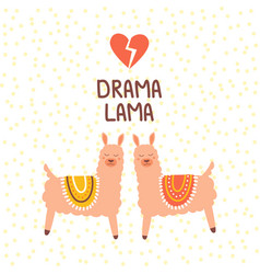 Cute Pink Drama Lama Print In Flat