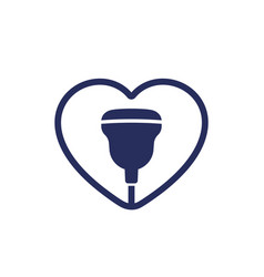 Cardiac Ultrasound Or Echocardiogram Icon On White