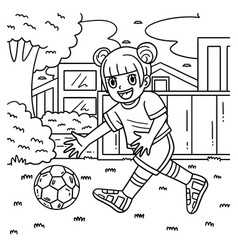 Girl Picking Soccer Ball Coloring Page For Kids