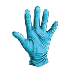 One Person Wearing Blue Glove