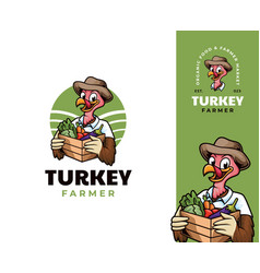 Turkey Farmer Mascot Logo Design