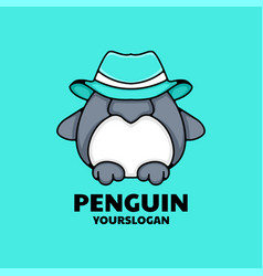 Cute Penguin Logo Wearing A Hat