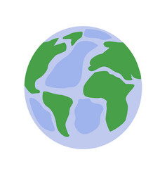 Spherical Earth Map Semi Flat Color Object