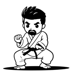 Taekwondo Fighter Cartoon Suitable For Greeting