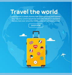 Travel Tourism Banner Background Luggage Fun Tour