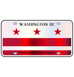 Washington Dc License Plate Flag